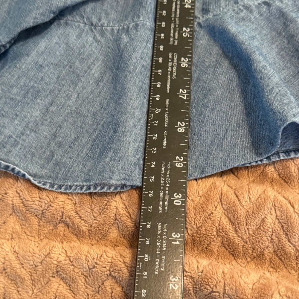 Express Blue Denim Ruffle Mini Dress - Picture 6 of 8